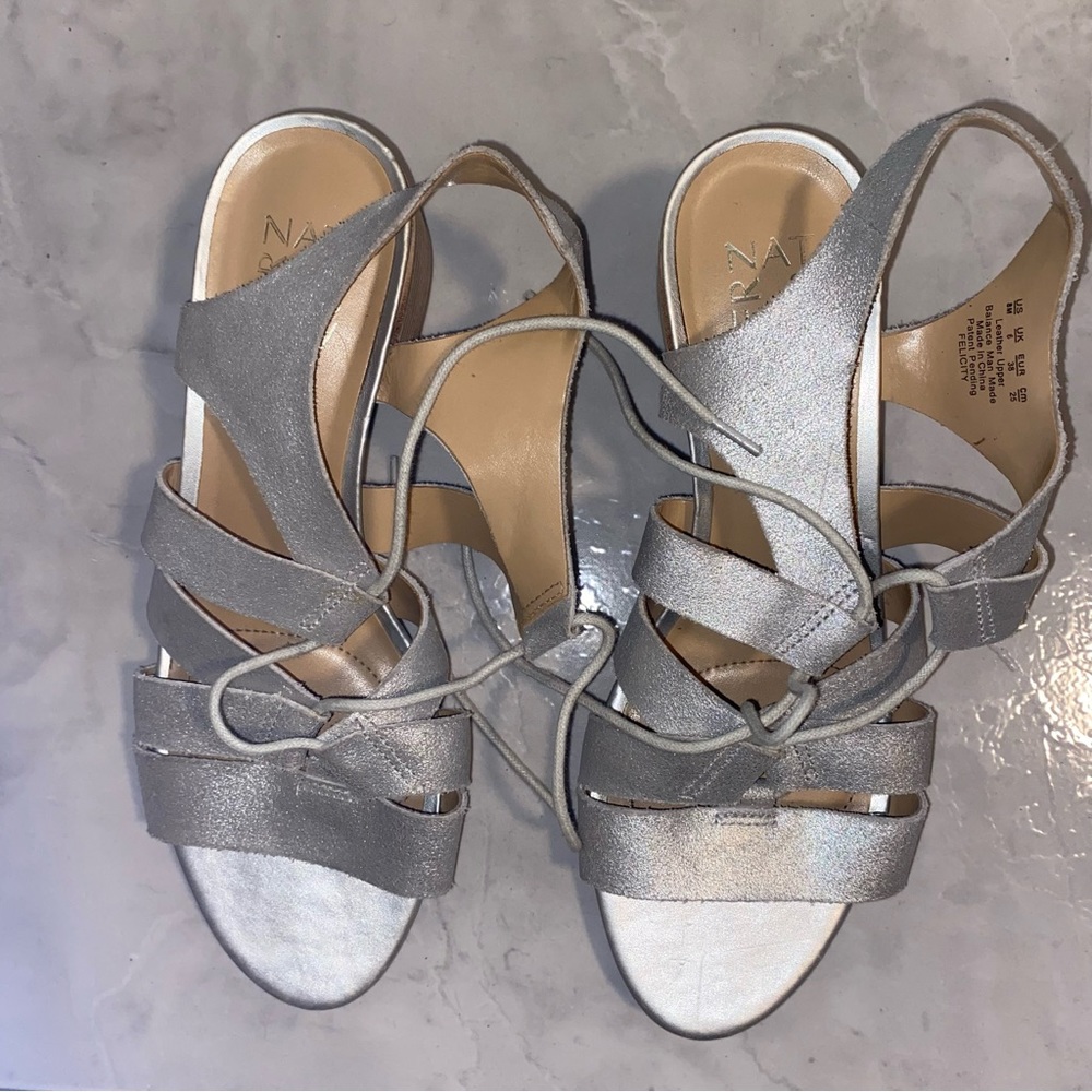 Silver low heels